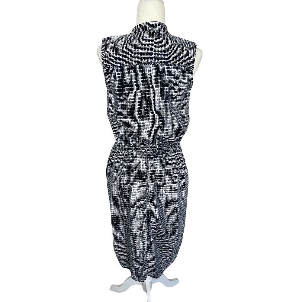 Ann Taylor Linen Rayon Button Front Shirt Dress Blue White Sz Small Classic Chic - Picture 6 of 12